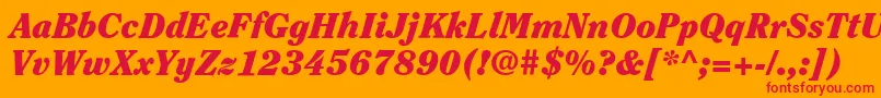 ItcClearfaceLtBlackItalic Font – Red Fonts on Orange Background