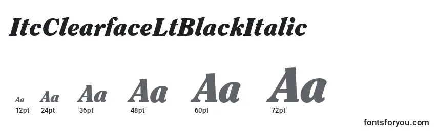 Größen der Schriftart ItcClearfaceLtBlackItalic