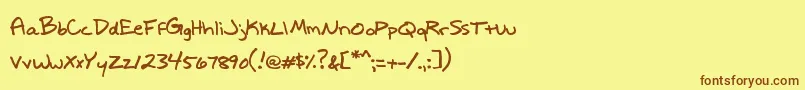 Шрифт WriteItRight – коричневые шрифты на жёлтом фоне