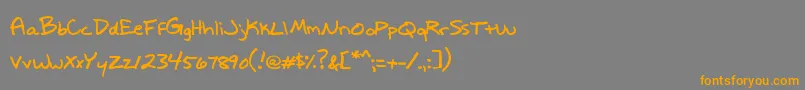 WriteItRight-Schriftart – Orangefarbene Schriften auf grauem Hintergrund