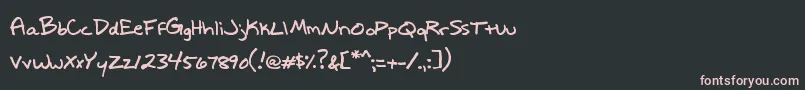 フォントWriteItRight – 黒い背景にピンクのフォント