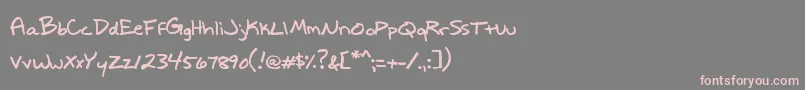WriteItRight-Schriftart – Rosa Schriften auf grauem Hintergrund