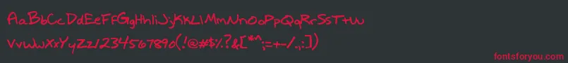 WriteItRight Font – Red Fonts on Black Background