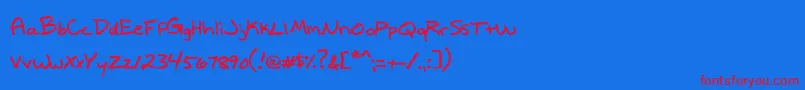 WriteItRight Font – Red Fonts on Blue Background