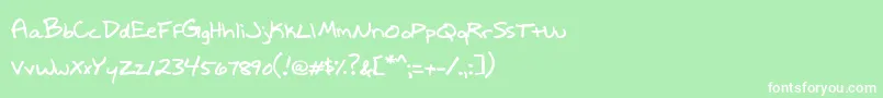 WriteItRight Font – White Fonts on Green Background