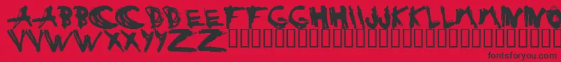 フォントEstuh – 赤い背景に黒い文字