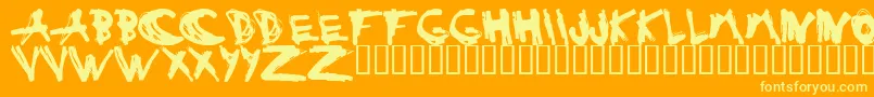 Estuh Font – Yellow Fonts on Orange Background