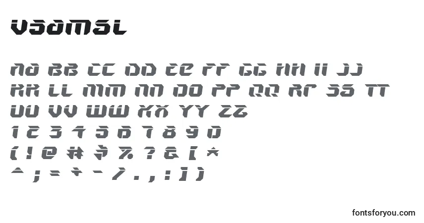 A fonte V5amsl – alfabeto, números, caracteres especiais