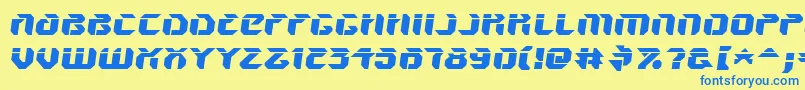 フォントV5amsl – 青い文字が黄色の背景にあります。