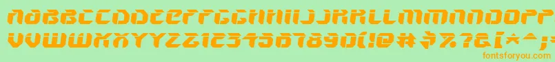 フォントV5amsl – オレンジの文字が緑の背景にあります。