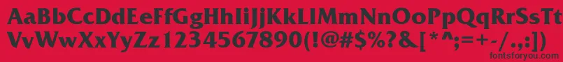 フォントFrizQuadrataBold – 赤い背景に黒い文字