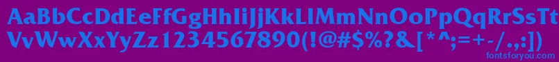 フォントFrizQuadrataBold – 紫色の背景に青い文字