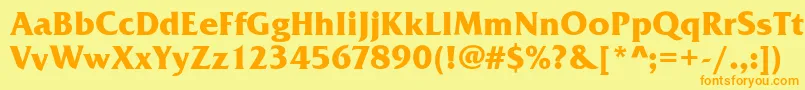 FrizQuadrataBold Font – Orange Fonts on Yellow Background