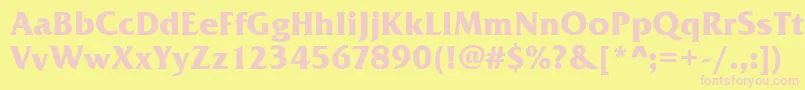 FrizQuadrataBold Font – Pink Fonts on Yellow Background