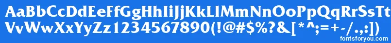 フォントFrizQuadrataBold – 青い背景に白い文字