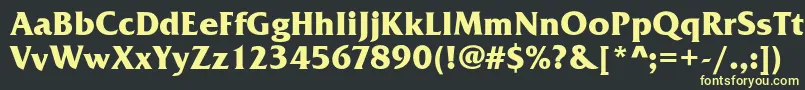 フォントFrizQuadrataBold – 黒い背景に黄色の文字