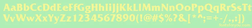 FrizQuadrataBold Font – Yellow Fonts on Green Background