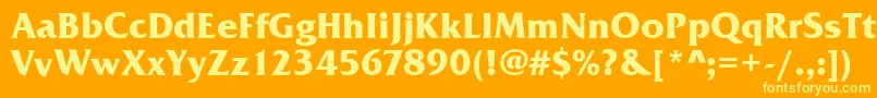 FrizQuadrataBold Font – Yellow Fonts on Orange Background
