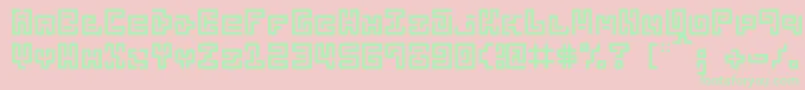 Abstractlabyrinthrounded Font – Green Fonts on Pink Background