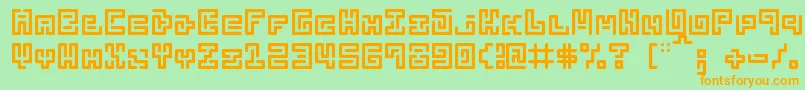 Abstractlabyrinthrounded Font – Orange Fonts on Green Background