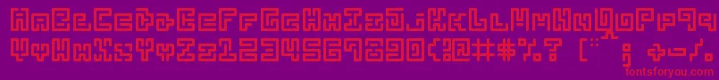 Abstractlabyrinthrounded Font – Red Fonts on Purple Background