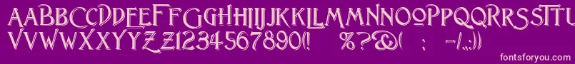 LightfootShadowed Font – Pink Fonts on Purple Background