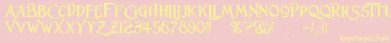 LightfootShadowed Font – Yellow Fonts on Pink Background
