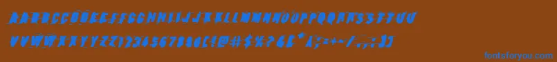 Earthshakeboldital Font – Blue Fonts on Brown Background