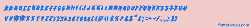 Earthshakeboldital Font – Blue Fonts on Pink Background