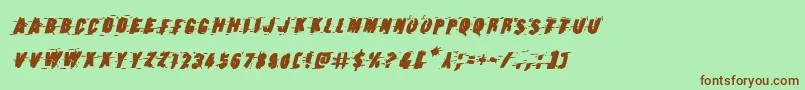 Earthshakeboldital Font – Brown Fonts on Green Background