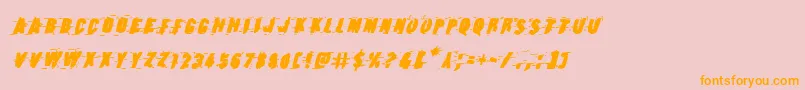 Earthshakeboldital Font – Orange Fonts on Pink Background