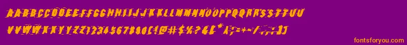 Earthshakeboldital Font – Orange Fonts on Purple Background