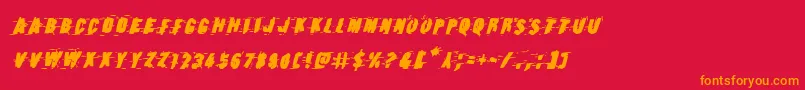 Earthshakeboldital Font – Orange Fonts on Red Background
