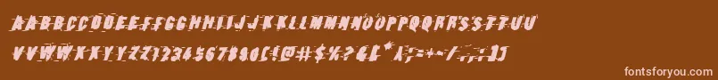 Earthshakeboldital Font – Pink Fonts on Brown Background