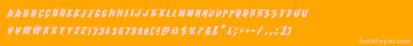 Earthshakeboldital Font – Pink Fonts on Orange Background