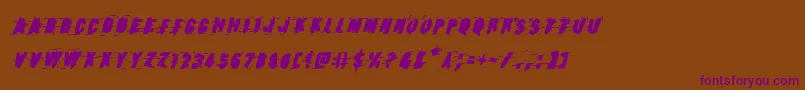 Earthshakeboldital Font – Purple Fonts on Brown Background