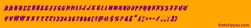 Earthshakeboldital Font – Purple Fonts on Orange Background