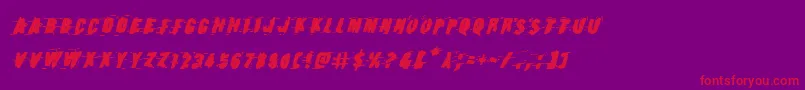 Earthshakeboldital Font – Red Fonts on Purple Background