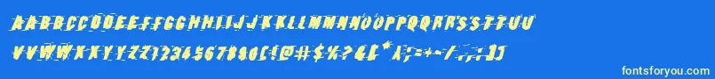 Earthshakeboldital Font – Yellow Fonts on Blue Background