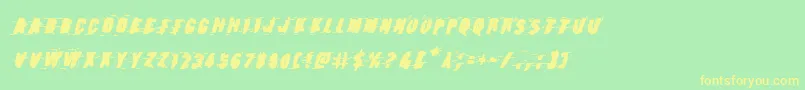 Earthshakeboldital Font – Yellow Fonts on Green Background