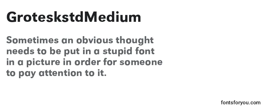 Überblick über die Schriftart GroteskstdMedium