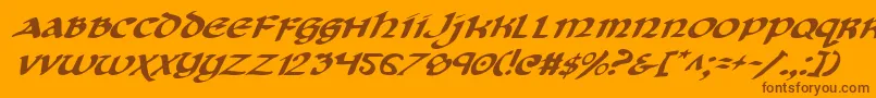 Cryv2i Font – Brown Fonts on Orange Background