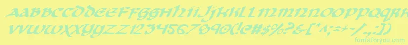 More about Cryv2i Font Cryv2i Font – Green Fonts on Yellow Background