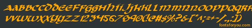 Cryv2i Font – Orange Fonts on Black Background