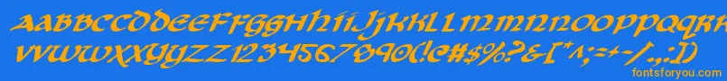 Cryv2i Font – Orange Fonts on Blue Background