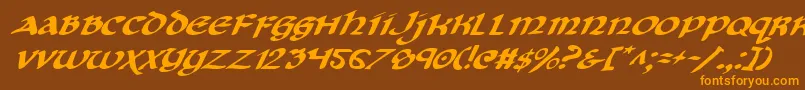 Cryv2i Font – Orange Fonts on Brown Background