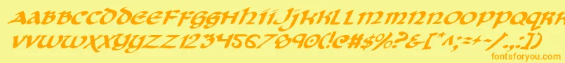 Cryv2i Font – Orange Fonts on Yellow Background