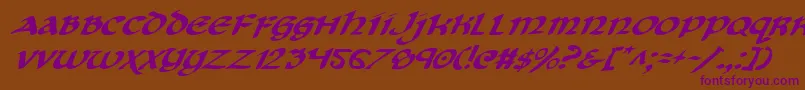 Cryv2i-Schriftart – Violette Schriften auf braunem Hintergrund