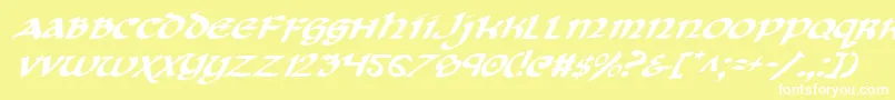 Cryv2i Font – White Fonts on Yellow Background