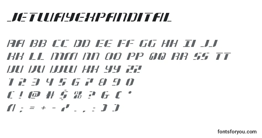 Jetwayexpandital Font – alphabet, numbers, special characters